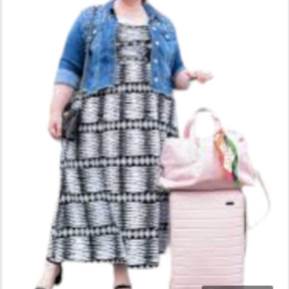 Lane Bryant Black and White Maxi Dress Size 26/28 - Picture 2 of 8